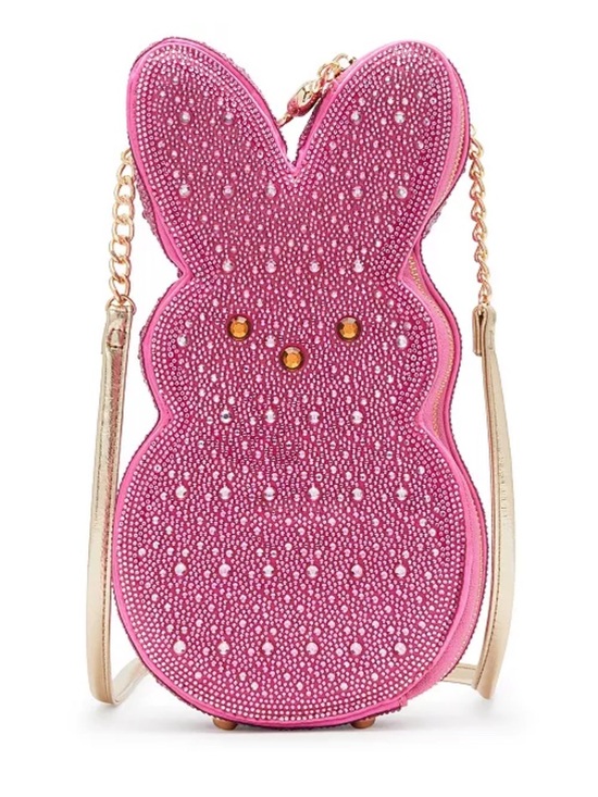 Betsey Johnson Handbags - NEW Betsey Johnson Rhinestone Peeps Pink Bunny Crystal Crossbody Bag